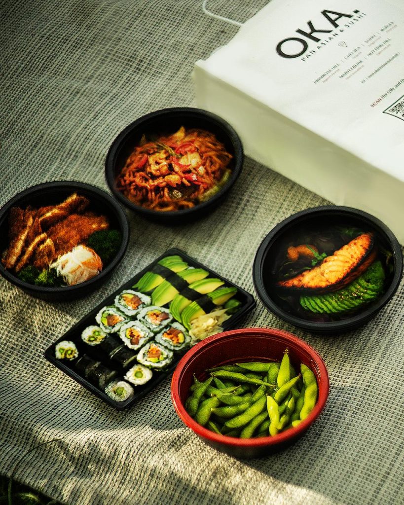 Order takeaway sushi and Pan-Asian dishes from OKA in Soho and Marylebone for collection or delivery.